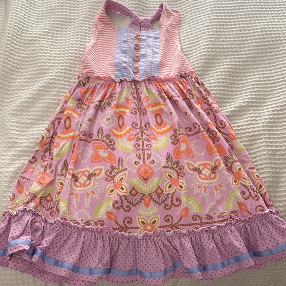 Matilda Jane Pink, Orange & Purple Paisley Tiered Dress